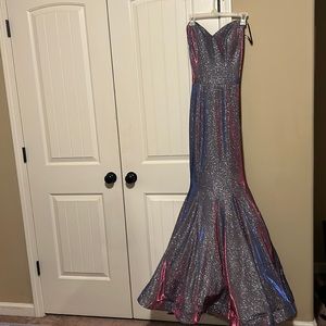 Lavender Glitter Prom Dress